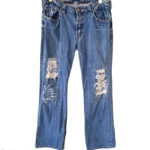 Silver Jeans Distressed Button Fly  34/32